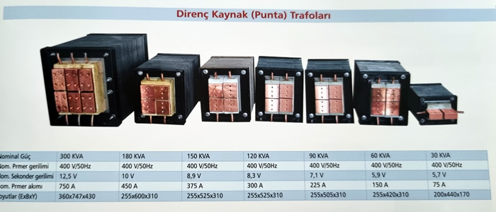 Direnç Kaynak (Punta) Trafoları